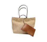 BKUANE Casual Straw Tote Bag Designer Letters Large Capacity Women Handbags Handmade Woven Summer Beach Bag Commuter Shopping Purses(Creamy-white)