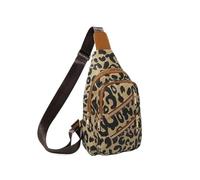 BKUANE Chest Bag Fashion Chain Design Crossbody Bags Cheetah Vintage Women Single Shoulder Bags Vintage Chest Bags(Light brown)