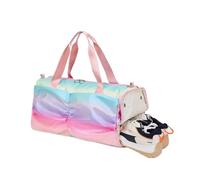 BKUANE Colorful Women Gym Bag Travel Fitness Bags for Shoes Outdoor Shoulder Sports Student Bag Daily Dry Wet Handbags Duffel Yoga Pack(Pink)