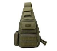 BKUANE Fanny USB Chest Bag Camping Backpack Molle Bag Tactical Messenger Bags Belt Outdoor Hunting Assualt Sling Bag Fishing Climbing(Army Green)