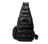 BKUANE Fanny USB Chest Bag Camping Backpack Molle Bag Tactical Messenger Bags Belt Outdoor Hunting Assualt Sling Bag Fishing Climbing(Black Camo)