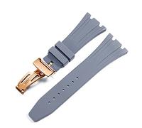 BKUANE For AP Royal Oak Offshore 15400/15202/15703 rubber silicone watch strap men watch strap accessories 27mm 28mm(Grey Rose Gold,27mm)