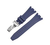 BKUANE For AP Royal Oak Offshore 15400/15202/15703 rubber silicone watch strap men watch strap accessories 27mm 28mm(Blue Silver,27mm)