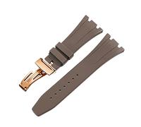 BKUANE For AP Royal Oak Offshore 15400/15202/15703 rubber silicone watch strap men watch strap accessories 27mm 28mm(Brown Rose Gold,28mm)