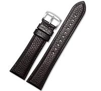 BKUANE For Armani AR1982/AR60003/AR60004/AR60005 watchband classic cowhide bracelet 22mm Black brown Dark brown strap Pin buckle(AR1982 dark brown)