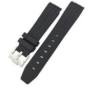 BKUANE For Rolex Submariner Hulk GMT Milgauss Yacht Master Deepsea Rubber Watchband 19mm 20mm 21mm 22mm Silicone Strap(Black,22mm Rose buckle)