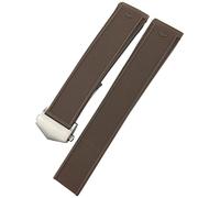 BKUANE For TAG HEUER AQUARACER 300 WAY201B CALIBRE 20mm 22mm Rubber Silicone Watch Strap Waterproof Bracelet Watchband(Brown Silver Buckle,22mm)