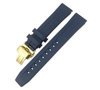 BKUANE For Tissot 1853 Seastar T120 T114 Watchband Rubber Sport Diving Black Blue Soft Watch Strap Silicone Rubber 19mm 20mm Watchband(Blue golden,20mm)