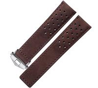 BKUANE Genuine leather watchband for TAG heuer watch strap with folding buckle 20mm 22mm Gray Black Brown cow leathr Band(Brown silver,20mm)