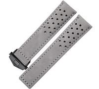 BKUANE Genuine leather watchband for TAG heuer watch strap with folding buckle 20mm 22mm Gray Black Brown cow leathr Band(Gray black,22mm)