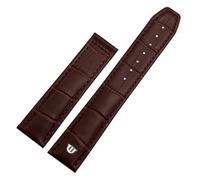 BKUANE Genuine Leather Watchband For Watch Strap 20mm 22mm Folding Buckle Leisure Business Cow Leather Bracelet(Brown no buckle,22mm)
