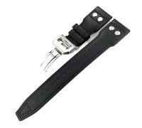 BKUANE Italian Cowhide Watch Strap For IWC WatchBands 20mm 21mm 22mm(Black black 2,21mm)