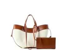 BKUANE Large Capacity Patchwork Tote Bags for Women Luxury Designer Handbags Purses Leisure Fashion Underarm Shoulder Bag(Brown)