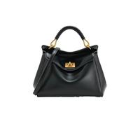 BKUANE Lucia Lock Shoulder Crossbody Bag Light Luxury High-end Fashionable Versatile Women's Bag(Black)
