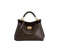 BKUANE Lucia Lock Shoulder Crossbody Bag Light Luxury High-end Fashionable Versatile Women's Bag(Coffee)