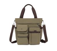 BKUANE Men Canvas Messenger Bag Camping Crossbody Bags Sling Shoulder Bag for Travel Work College Reto Men's School Handbags Briefcase(Green)