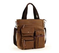 BKUANE Men Canvas Messenger Bag Crossbody Bags Unisex Sling Bag Shoulder Bag for Travel Work College Vintage Men's Handbags Briefcase(Brown)