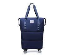 BKUANE Oxford cloth large capacity travel bag Dry wet separation storage business travel luggage bag Detachable universal wheel(Dblue)
