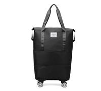 BKUANE Oxford cloth large capacity travel bag Dry wet separation storage business travel luggage bag Detachable universal wheel(Black)