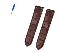 BKUANE Premium leather strap accessories for cartier Santos 100 men and women leather strap 20mm 23mm (Color : Brown no buckle, Size : 23mm)