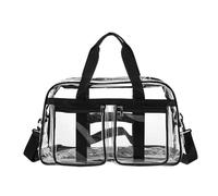 BKUANE PVC Gym Bag Transparent Sports Duffle Bag Waterproof Fitness Yoga Handbag Large Portable Shoulder Crossbody Clear Swimming Tote(Black)