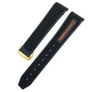 BKUANE Rubber Silicone Soft Watchband 19mm 21mm 20mm Fit for Omega Speedmaster 326 Watch Strap Seamaster 300 Black Sport Bracelet Tools(Orange golden,19mm)