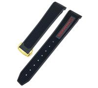 BKUANE Rubber Silicone Soft Watchband 19mm 21mm 20mm Fit for Omega Speedmaster 326 Watch Strap Seamaster 300 Black Sport Bracelet Tools(Red golden,19mm)