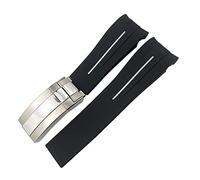BKUANE Rubber Strap 20mm 21mm Fit for Rolex DEEPSEA Sea-Dweller Submariner Waterproof Sports Silicone Watch Strap(White,20mm)