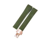 BKUANE Silicone Watch Strap for Patek Philippe Silicone Watch Strap Men's Grenade 5164 5167 Original Black Sports Rubber Watchband 21mm(D-green-Rose-Z18)