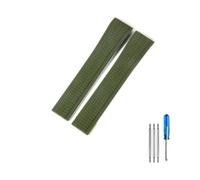 BKUANE Silicone Watch Strap for Patek Philippe Silicone Watch Strap Men's Grenade 5164 5167 Original Black Sports Rubber Watchband 21mm(D-green-No buckle)
