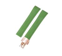 BKUANE Silicone Watch Strap for Patek Philippe Silicone Watch Strap Men's Grenade 5164 5167 Original Black Sports Rubber Watchband 21mm(L-green-Rose-Z18)