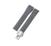 BKUANE Silicone Watch Strap for Patek Philippe Silicone Watch Strap Men's Grenade 5164 5167 Original Black Sports Rubber Watchband 21mm(Gray-Steel-Z18)
