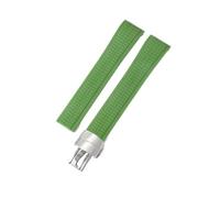 BKUANE Silicone Watch Strap for Patek Philippe Silicone Watch Strap Men's Grenade 5164 5167 Original Black Sports Rubber Watchband 21mm(L-green-Steel-Z18)