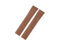 BKUANE Silicone Watch Strap for Patek Philippe Silicone Watch Strap Men's Grenade 5164 5167 Original Black Sports Rubber Watchband 21mm(Brown-No buckle)