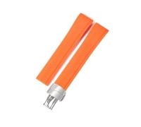 BKUANE Silicone Watch Strap for Patek Philippe Silicone Watch Strap Men's Grenade 5164 5167 Original Black Sports Rubber Watchband 21mm(Orange-Steel-Z18)