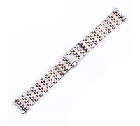 BKUANE Solid Stainless Steel Watchband 20mm For OMEGA DEVILLE Watch Strap Deployment Clasp Curved End Wrist Watches Bracelet(Rose Gold)
