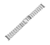 BKUANE Solid Stainless Steel Watchband 20mm For OMEGA DEVILLE Watch Strap Deployment Clasp Curved End Wrist Watches Bracelet(Silver)