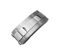 BKUANE Stainless Steel Folding Buckle Glide Lock For Rolex Submariner Oysterflex Daytona GMT Watch Band Strap Deployment Clasp(Glossy silver)