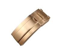 BKUANE Stainless Steel Folding Buckle Glide Lock For Rolex Submariner Oysterflex Daytona GMT Watch Band Strap Deployment Clasp(Matte rose)