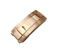 BKUANE Stainless Steel Folding Buckle Glide Lock For Rolex Submariner Oysterflex Daytona GMT Watch Band Strap Deployment Clasp(Glossy rose)