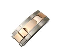 BKUANE Stainless Steel Folding Buckle Glide Lock For Rolex Submariner Oysterflex Daytona GMT Watch Band Strap Deployment Clasp(Glossy silver rose)