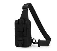 BKUANE Tactical Chest Bag Trekking Pack Mobile Phone Pouch Sports Bag Men Crossbody Sling Shoulder Bag Assault Camping Fanny Pack(Black)