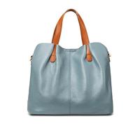 BKUANE Women Fashion Commute Handbags Large Capacity Top Genuine Cowhide Tote Bag Crossbody Bag Luxury Designer Bags Women's Wallets(Blue)