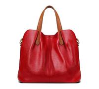 BKUANE Women Fashion Commute Handbags Large Capacity Top Genuine Cowhide Tote Bag Crossbody Bag Luxury Designer Bags Women's Wallets(Red)