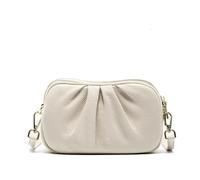 BKUANE Women Genuine Leather Cloud Bag Multifunctional Large Capacity Shoulder Bags Portable Cowhide Crossbody Bags Women Luxury Bag(White)