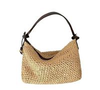 BKUANE Woven Summer Fashion Straw Bag Beach Holiday Crossbody Bag Shopping Large Capacity Shoulder Handbag Messenger Ladies Women