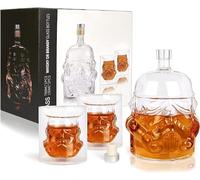 Bkuter Stormtrooper Bottle (750 ml) with 2 Glasses (150 ml) - Whisky Carafe and Decanter, Liqueur and Wine Bottle