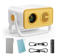 BKZ 2025 upgraded 360°Adjustable Dual Stand AI Auto Keystone Electric focus Mini Portable Projector with Bluetooth 5.4, 1080P support Outdoor and movie Projector compatible with HDMI/USB/Phone/PC