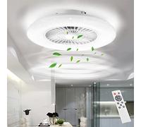 BKZO 60CM LED Ceiling Light with Fan, Ceiling Fan Lights 24 Levels Wind Speeds, Stepless Dimming Light, Modern Fan Lighting for Living Room, Dining Room, Bedroom, Office, 3000-5500K, White