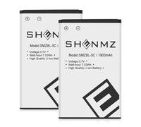 BL-5C Battery, Upgraded 1900 mAh Super High Capacity Li-ion Replacement Battery for Nokia N70, 1209, 1100, 3100, 3120, 3650, 6230, 6600 et al, V115 Household Radio (Pack of 2)